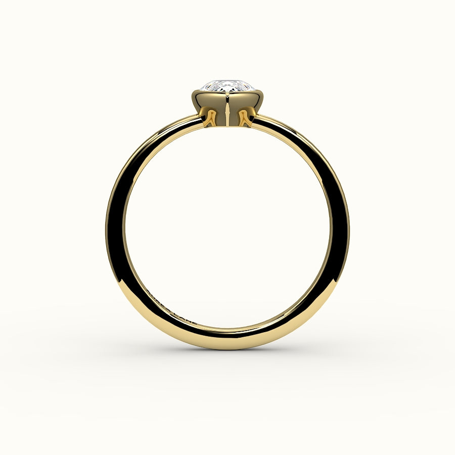 Classic Pear Cut Bezel Ring Setting