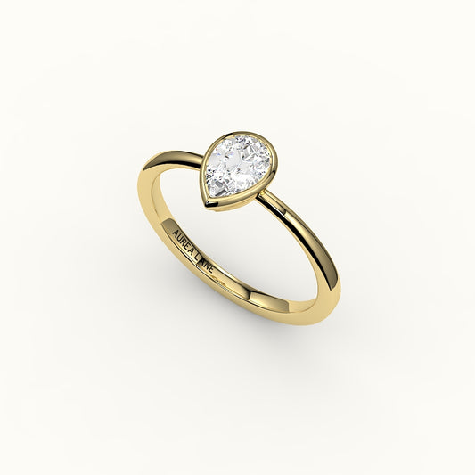 Classic Pear Cut Bezel Ring Setting