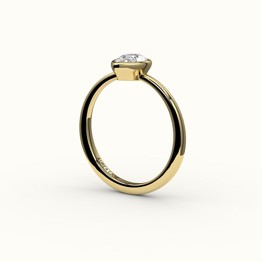 Classic Pear Cut Bezel Ring Setting