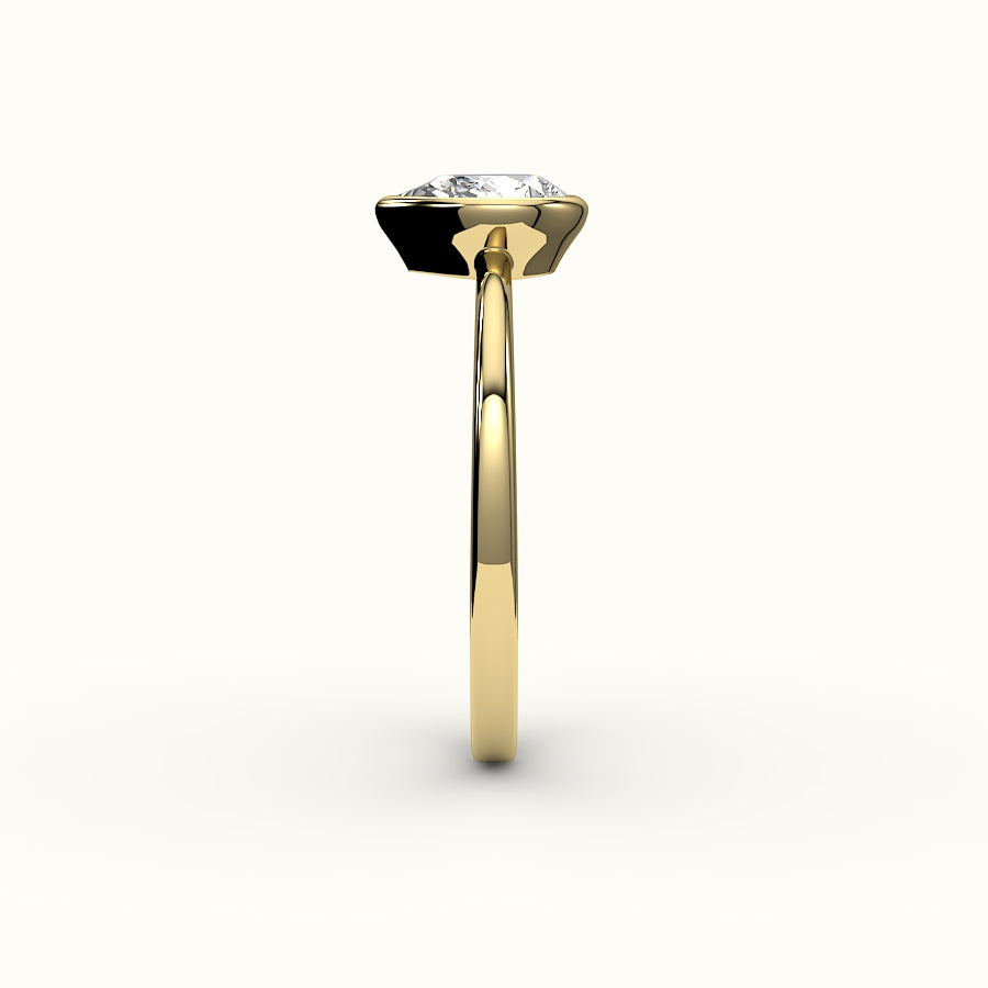 Classic Pear Cut Bezel Ring Setting