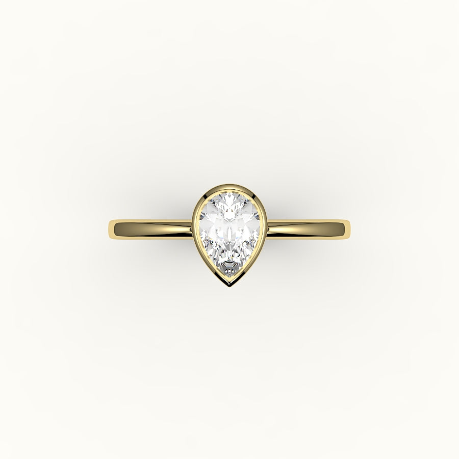 Classic Pear Cut Bezel Ring Setting