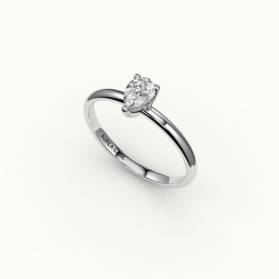Classic Pear Cut Solitaire Ring Setting
