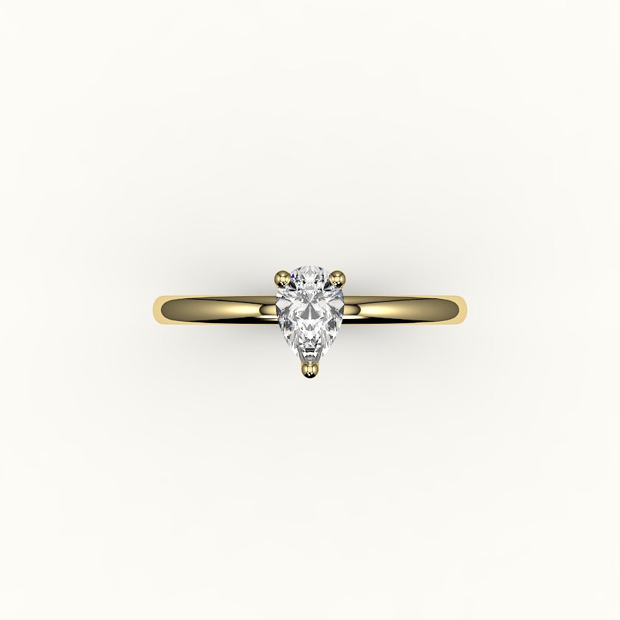 Classic Pear Cut Solitaire Ring Setting