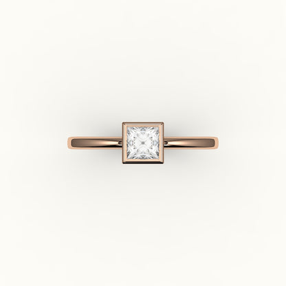 Princess Cut Bezel Ring Setting