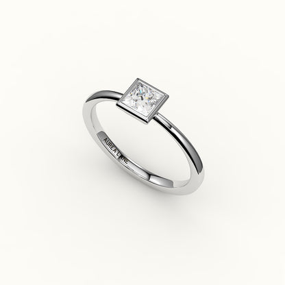 Princess Cut Bezel Ring Setting