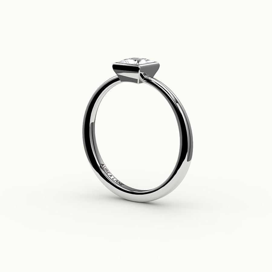 Princess Cut Bezel Ring Setting