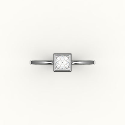 Princess Cut Bezel Ring Setting