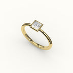 Princess Cut Bezel Ring Setting