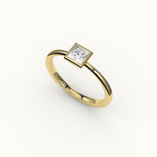 Princess Cut Bezel Ring Setting