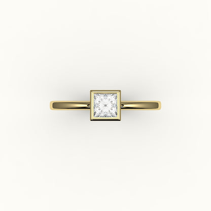 Princess Cut Bezel Ring Setting