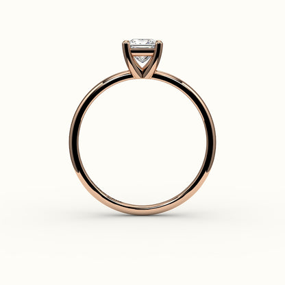 Princess Cut Solitaire Ring Setting with Support Rail