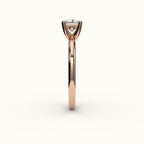 Princess Cut Solitaire Ring Setting with Support Rail