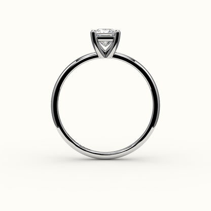 Princess Cut Solitaire Ring Setting with Support Rail