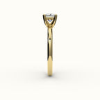 Princess Cut Solitaire Ring Setting with Support Rail