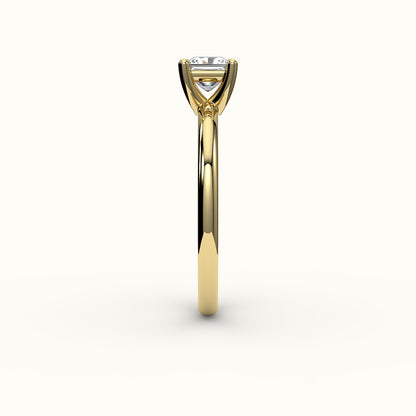 Princess Cut Solitaire Ring Setting with Support Rail