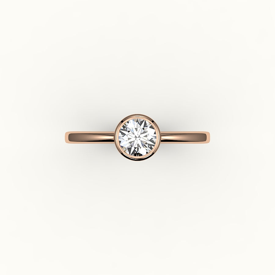 Classic Round Cut Bezel Ring Setting