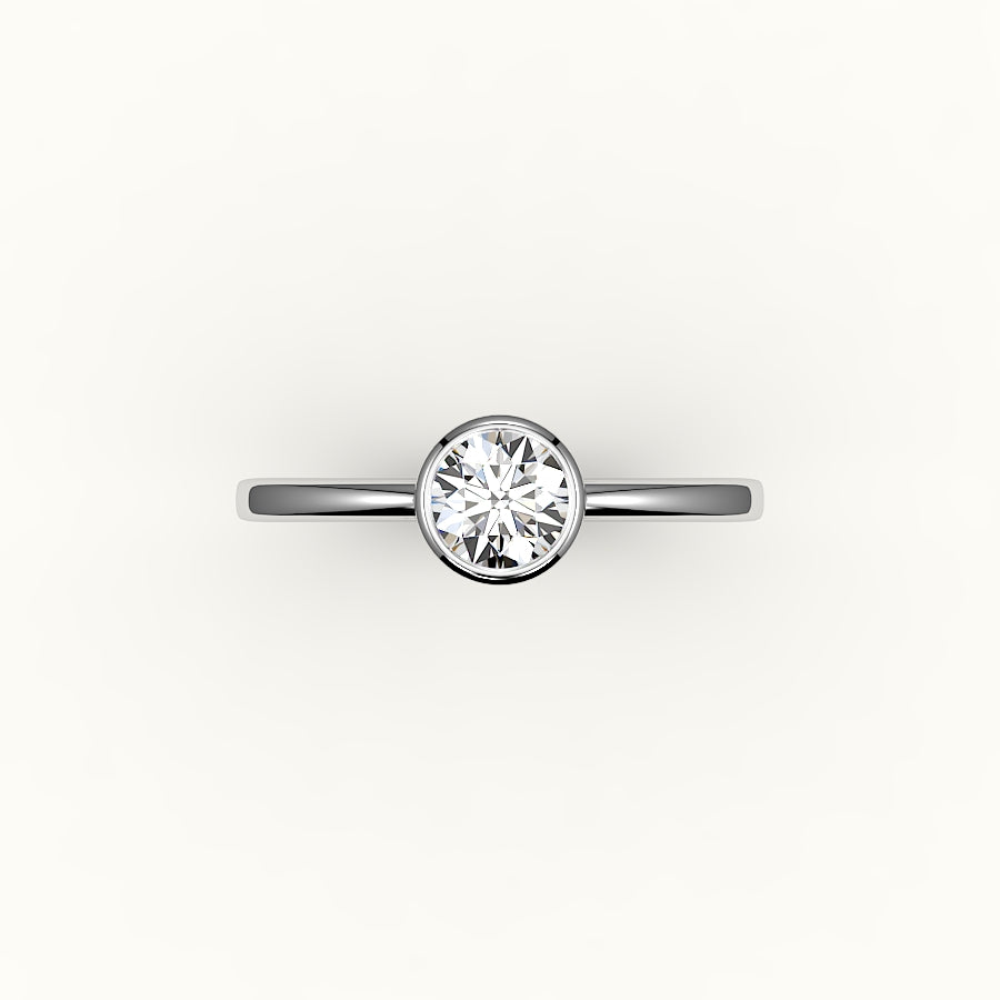 Classic Round Cut Bezel Ring Setting