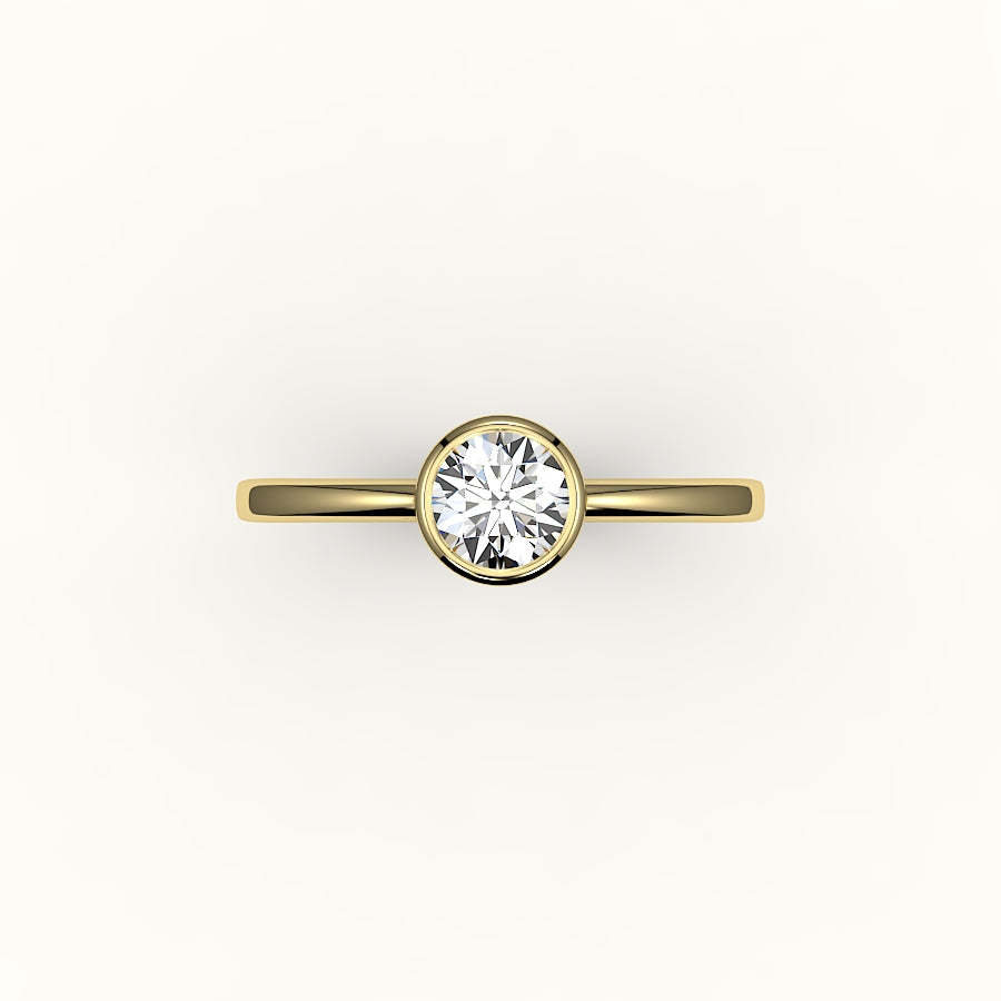 Classic Round Cut Bezel Ring Setting