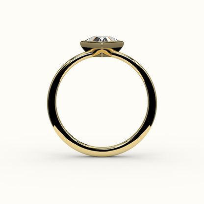 Triangle Cut Bezel Ring Setting