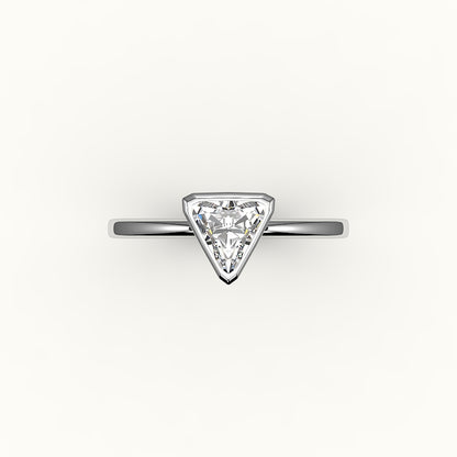 Trillion Cut Bezel Ring Setting