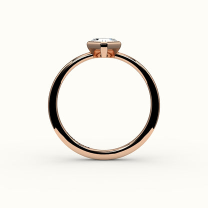 Compass Set Asscher Cut Bezel Ring Setting