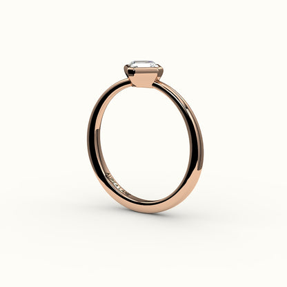 Compass Set Asscher Cut Bezel Ring Setting