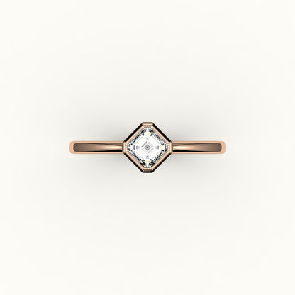 Compass Set Asscher Cut Bezel Ring Setting