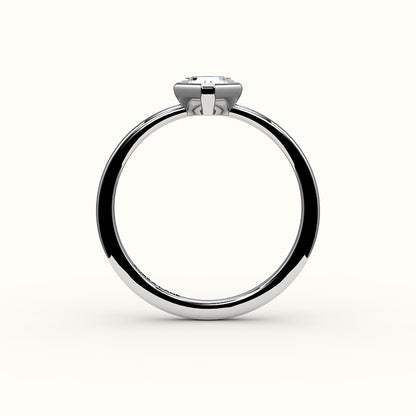 Compass Set Asscher Cut Bezel Ring Setting
