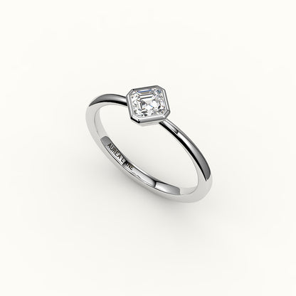 Compass Set Asscher Cut Bezel Ring Setting