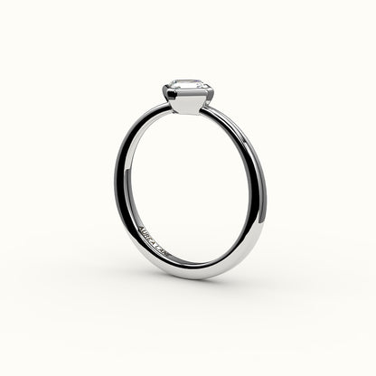 Compass Set Asscher Cut Bezel Ring Setting