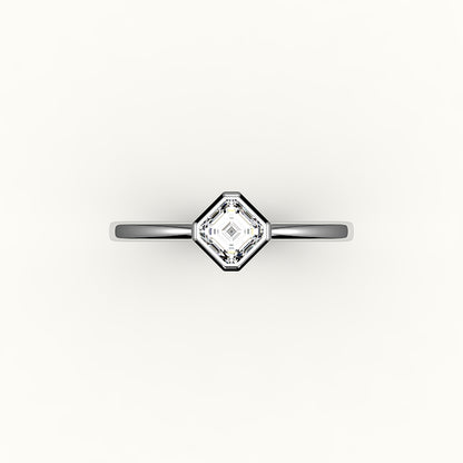 Compass Set Asscher Cut Bezel Ring Setting