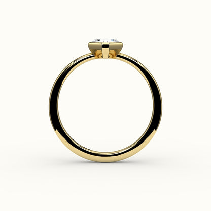 Compass Set Asscher Cut Bezel Ring Setting