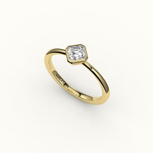 Compass Set Asscher Cut Bezel Ring Setting