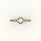 Compass Set Asscher Cut Bezel Ring Setting