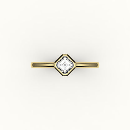 Compass Set Asscher Cut Bezel Ring Setting