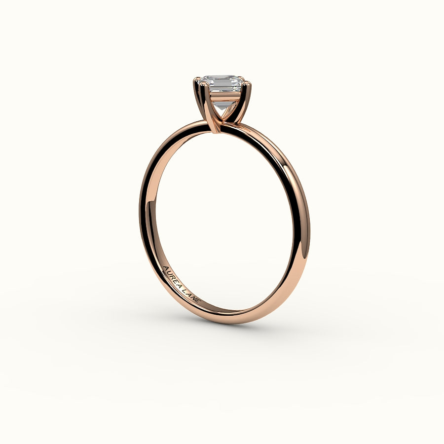 Compass Set Asscher Cut Solitaire Ring Setting