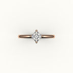 Compass Set Asscher Cut Solitaire Ring Setting