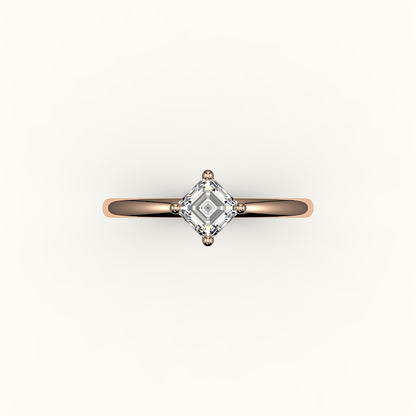 Compass Set Asscher Cut Solitaire Ring Setting