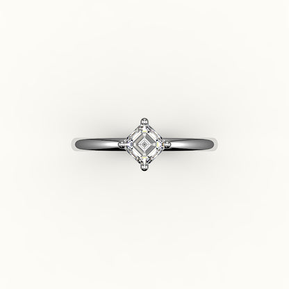 Compass Set Asscher Cut Solitaire Ring Setting