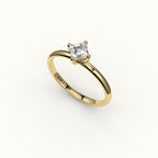Compass Set Asscher Cut Solitaire Ring Setting