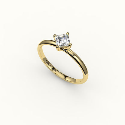 Compass Set Asscher Cut Solitaire Ring Setting