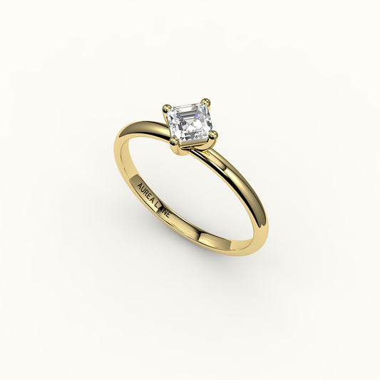 Compass Set Asscher Cut Solitaire Ring Setting