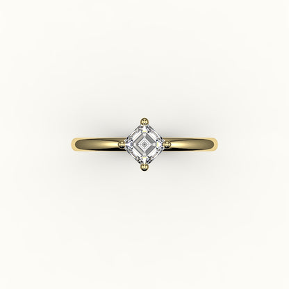 Compass Set Asscher Cut Solitaire Ring Setting