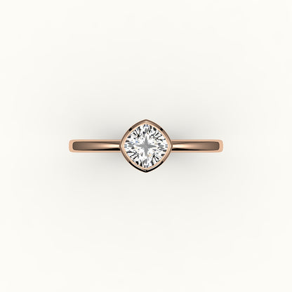 Compass Set Cushion Cut Bezel Ring Setting