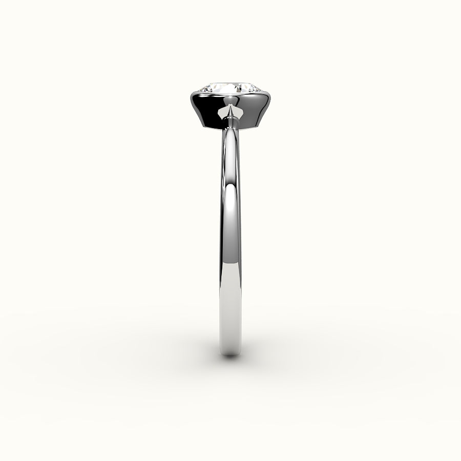 Compass Set Cushion Cut Bezel Ring Setting