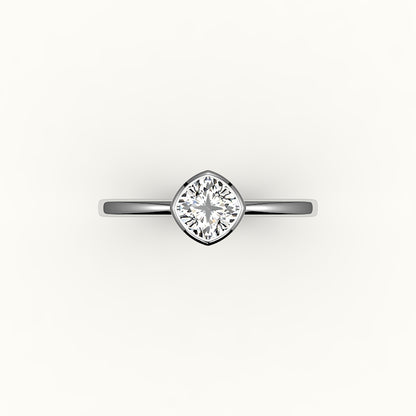 Compass Set Cushion Cut Bezel Ring Setting