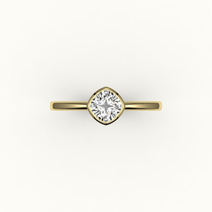 Compass Set Cushion Cut Bezel Ring Setting