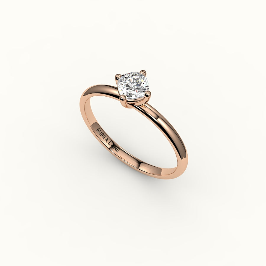 Compass Set Cushion Cut Solitaire Ring Setting