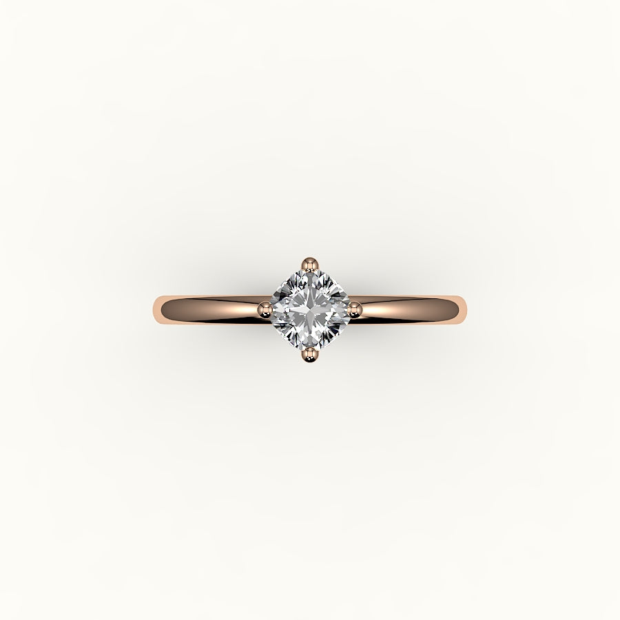 Compass Set Cushion Cut Solitaire Ring Setting