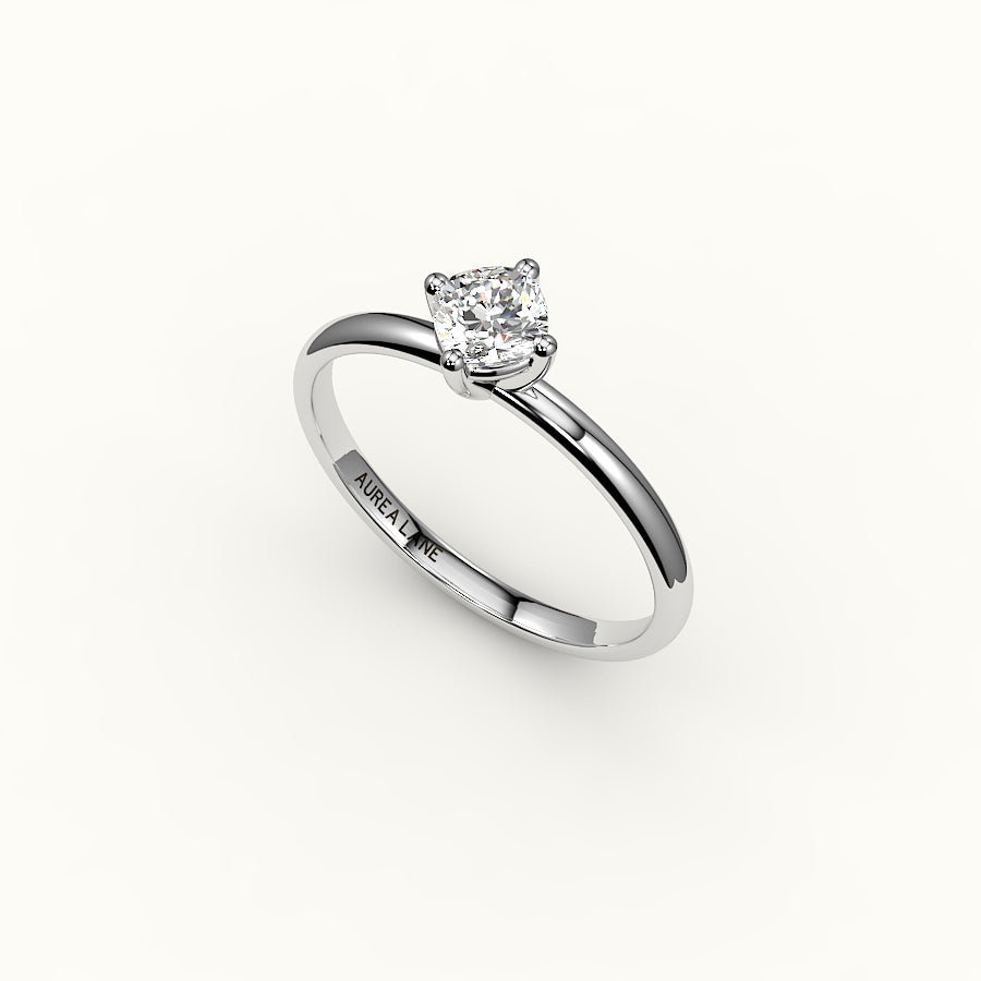 Compass Set Cushion Cut Solitaire Ring Setting